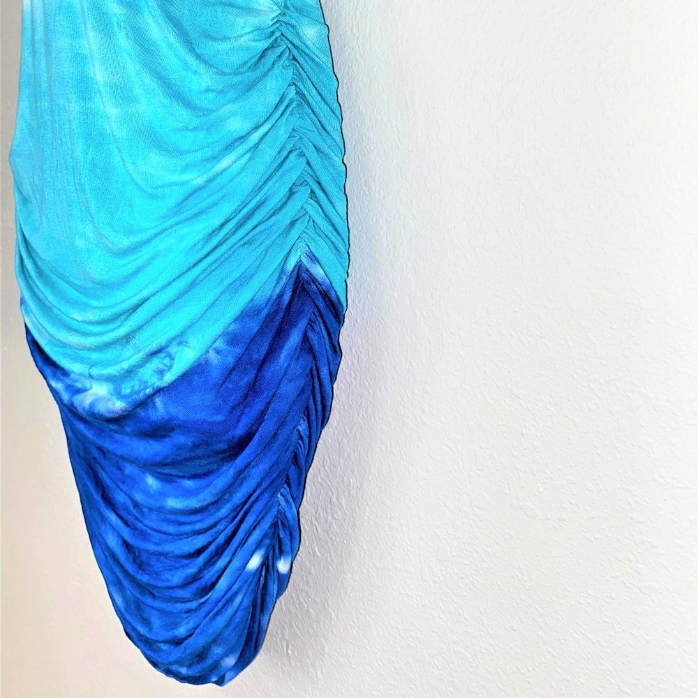 Venus Women's Bodycon Ruched Macrame Back Sleeveless Dress Blue Size S - Picture 6 of 16